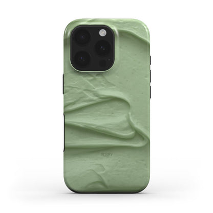 Trendy phone case in soothing green with a smooth, creamy texture design for a stylish and feminine look.