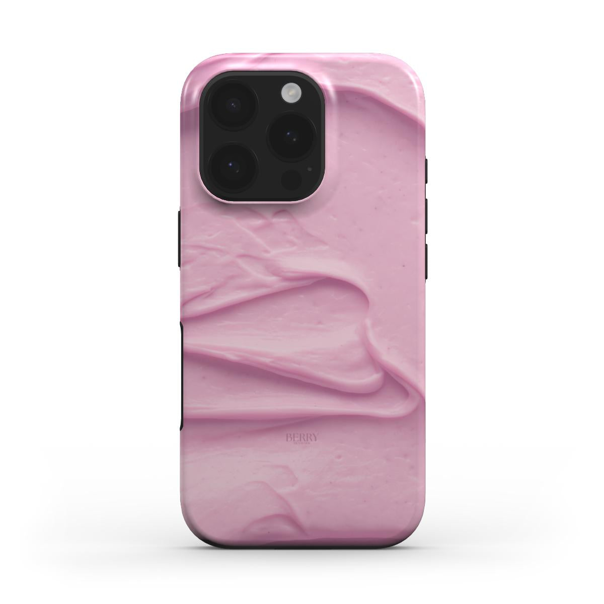 Trendy phone case with a smooth, pink flerfarvet pattern, offering a feminine and aesthetic look perfect for that girl who loves stylish accessories.