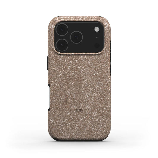 Trendy and feminine deep gold phone case with sparkling Swarovski crystals, perfect for adding a beautiful and girly touch to your device.