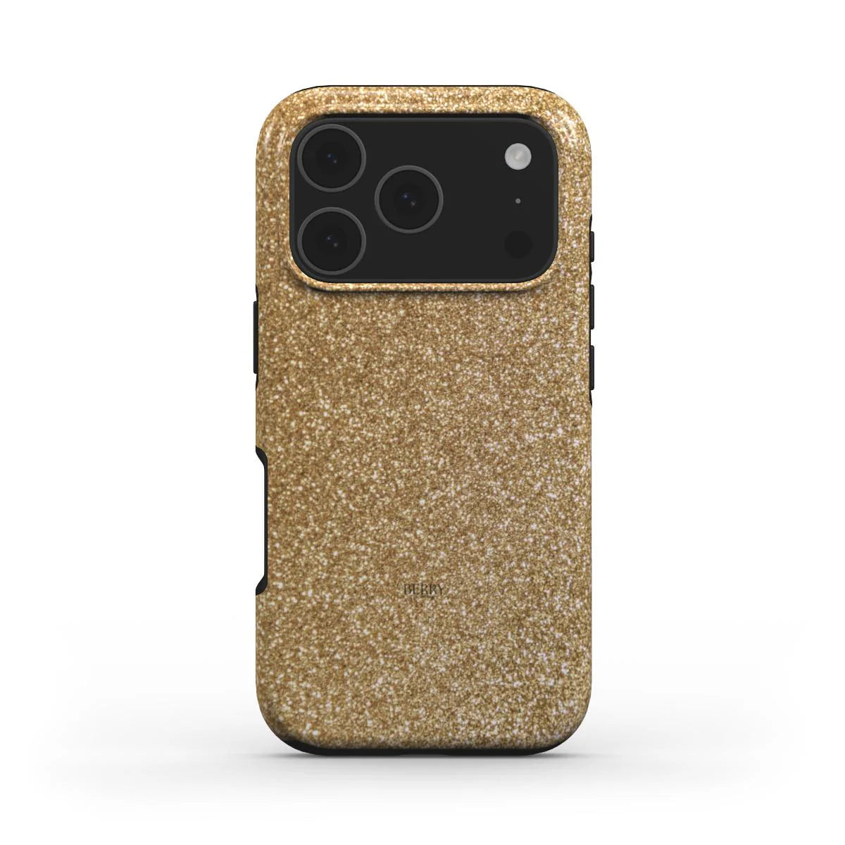 Trendy and feminine gold glitter phone case with a beautiful sparkling finish, perfect for that girl who loves stylish and popular accessories.