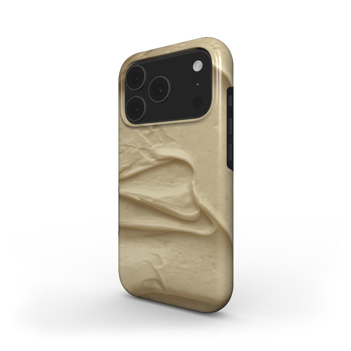 Trendy beige and brun phone case with a soft, creamy texture pattern, offering a stylish and feminine look for that popular, aesthetic vibe.