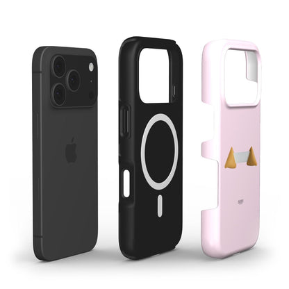Three phone cases in black, pink, and multicolor with gold, beige, and brown accents, showcasing a trendy and feminine stylish design.