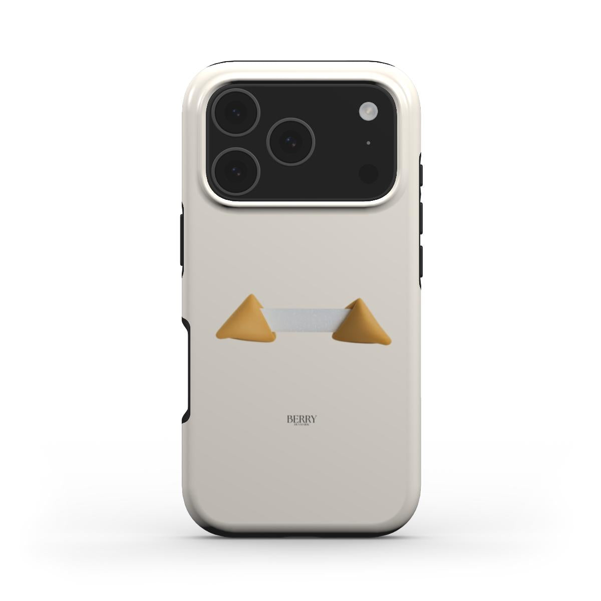 Trendy phone case in beige with a minimalist design featuring soft golden and brown accents, perfect for a stylish and feminine look.