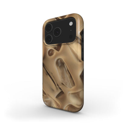 Trendy beige and multicolored phone case with a smooth, creamy pattern, perfect for a feminine and aesthetic style.