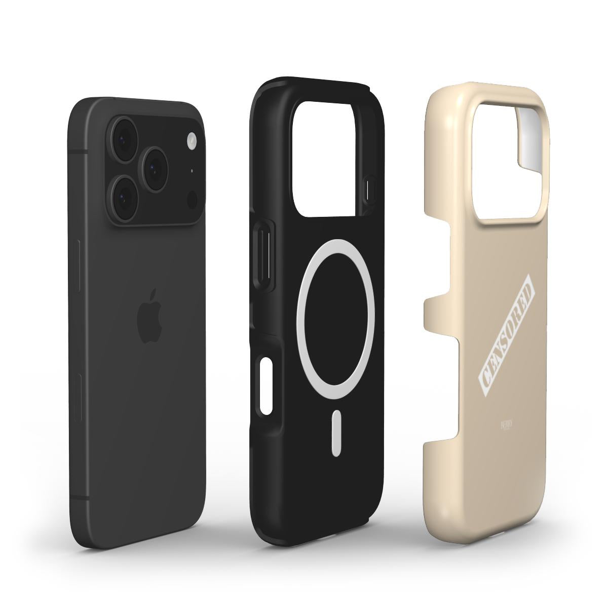 Trendy and feminine phone cases in beige and black with modern design, featuring soft, aesthetic details for a popular stylish look.