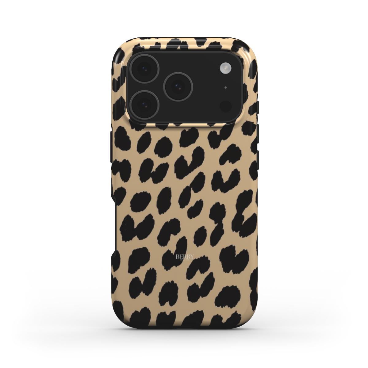Trendy leopard print phone case with a feminine, aesthetic design perfect for adding a popular, beautiful touch to your everyday style.
