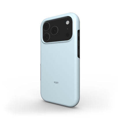 Trendy light blå phone case with a sleek feminine design, offering elegant protection that complements a stylish, girly aesthetic.