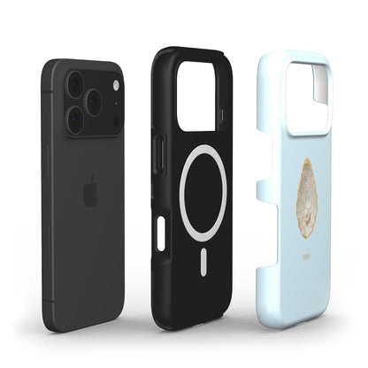 Trendy feminine phone case featuring a multicolored pearl design with blue, beige, and gold accents for a beautiful and stylish look.