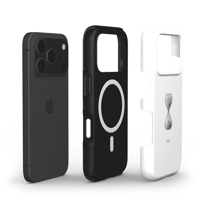 Sleek black and white trendy phone cases with modern design and minimalist aesthetic, perfect for adding a feminine and popular style to your device.