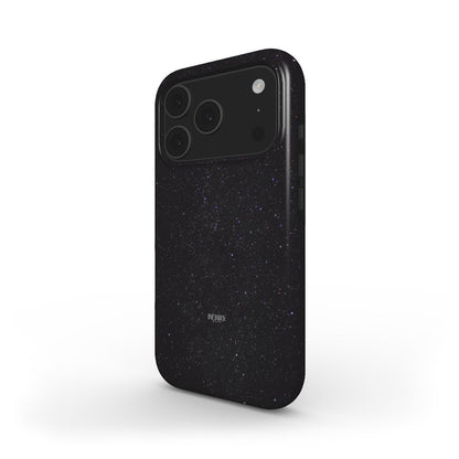 Trendy feminine phone case with a sleek, dark midnight sparkle pattern offering a beautiful, aesthetic look for that girl who loves stylish protection.
