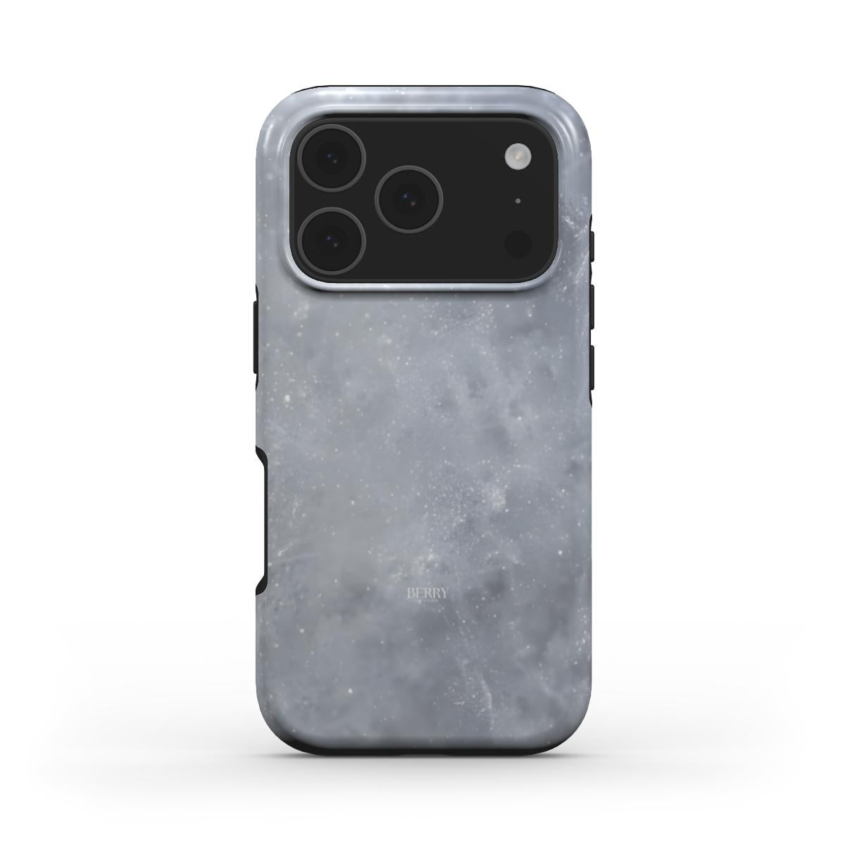 Trendy feminine phone case in silver and gray with a subtle textured pattern, combining aesthetic elegance and popular style for a beautiful everyday look.