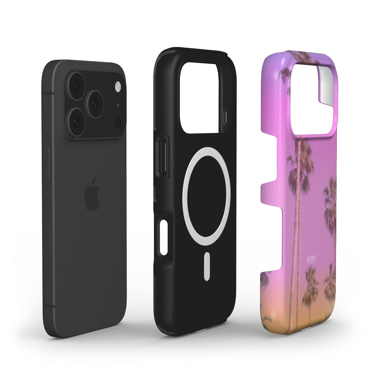 Aesthetic trendy phone cases with feminine flerfarvet colors including orange, pink, and lilla, featuring a stylish design perfect for a popular girly look.