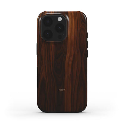 Trendy phone case with a Brun and beige multicolored wood pattern, showcasing a sleek, feminine and beautiful natural design.