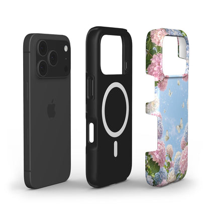 Berry Denmark Hamptons Butterflies hydrangea butterfly dual layer MagSafe iPhone 17 Pro Max phone case