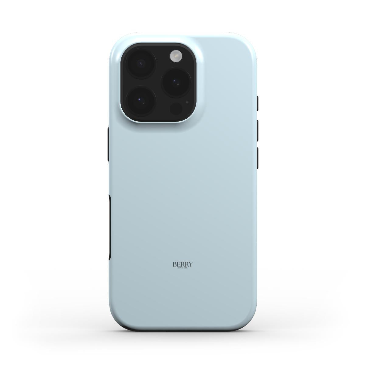 Minimalist blue phone case with a sleek design, offering a trendy and feminine look perfect for a stylish everyday accessory.