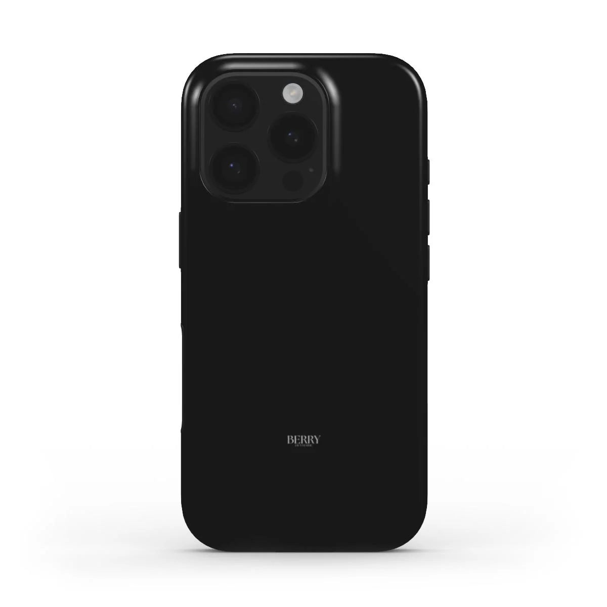Sleek black phone case with a minimalist design, offering a trendy and feminine aesthetic perfect for those who love elegant and popular accessories.